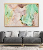 Art du Marbre Fluide - Tableau Design avec Cadre Américain