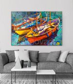 Bateaux et Couchers de Soleil  - Tableau Décoratif Murale