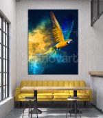 Flying Ara Perroquet - Tableau Décoratif Murale