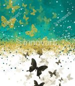 Gold & Black Butterfly - Tableau Design avec Cadre Américain – Image 2
