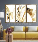 Gold Rush Triptyque - Tableau Design avec Cadre Américain