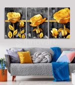 Golden Flower - Tableau Décoratif Murale