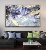 Golden Waves - Tableau Design avec Cadre Américain