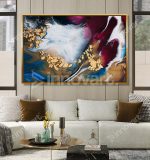 Resin Art - Tableau Design avec Cadre Américain