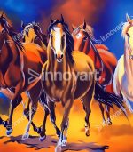 Sept Peinture à Cheval  - Tableau Décoratif Murale – Image 2