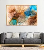 Lignes Abstraites Lumineux - Tableau Design avec Cadre Américain