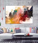 Art Moderne de Couleur Jaune et Rouge  - Tableau Décoratif Murale