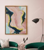 Gold Foil Acrylic - Tableau Design avec Cadre Américain