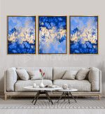 Triptyque d'Art Futuriste - Tableau Design avec Cadre Américain